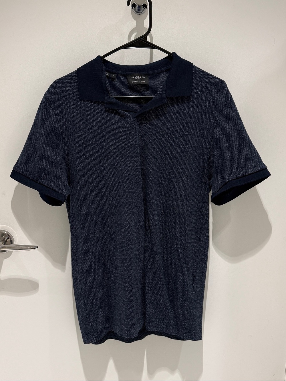 Selected Homme Navy Short-Sleeve Polo